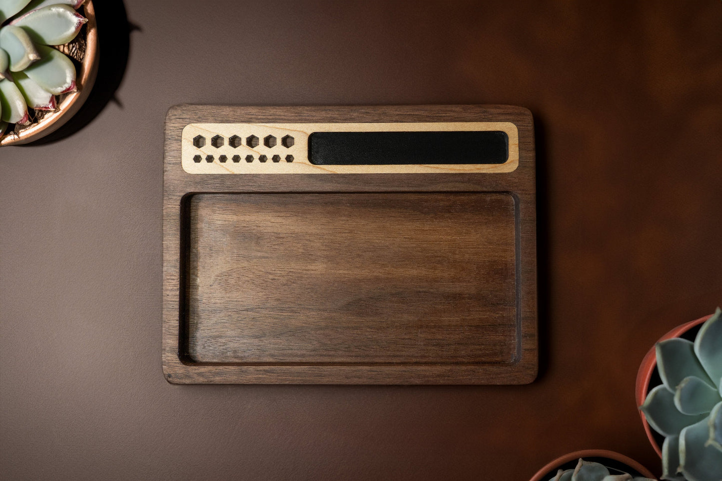 Every Day Tinker Tray: Knife Maintenance Takedown Tray - Walnut and Maple