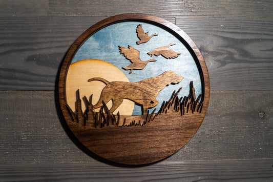 Hunting Dog Wall Art - 10 Inch - Bird Dog - Blue Sky