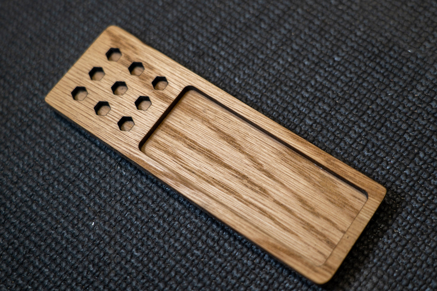 EDC Tray for Knife Maintenance - Small Parts and Cleaning Tray - Oak