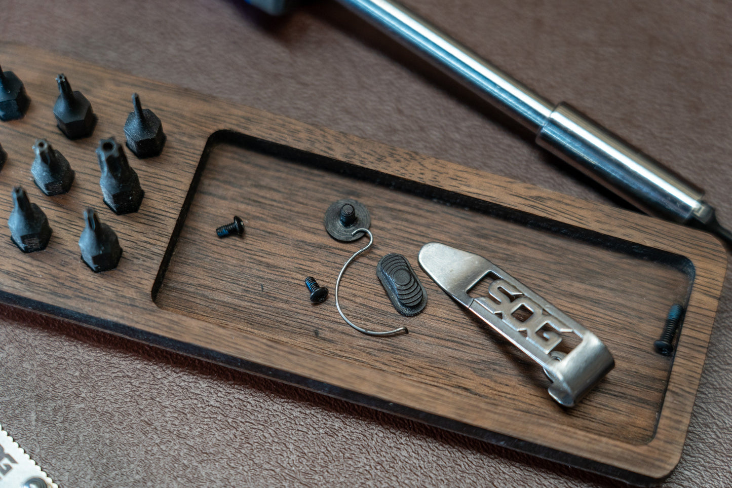 EDC Tray for Knife Maintenance - Personalized Small Parts and Cleaning Tray