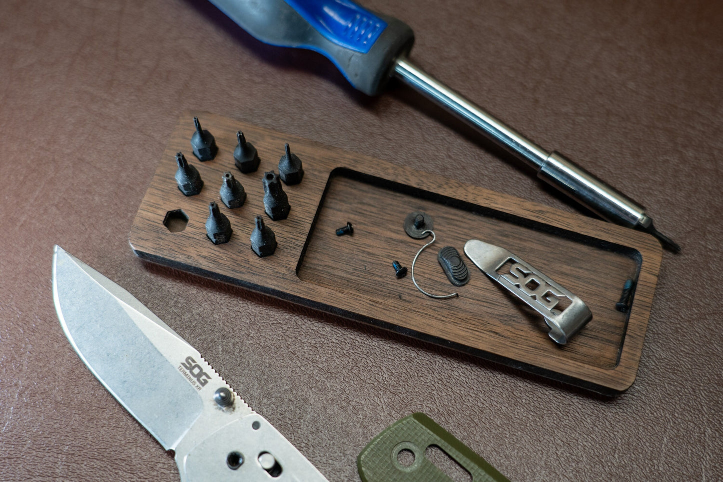 EDC Tray for Knife Maintenance - Personalized Small Parts and Cleaning Tray