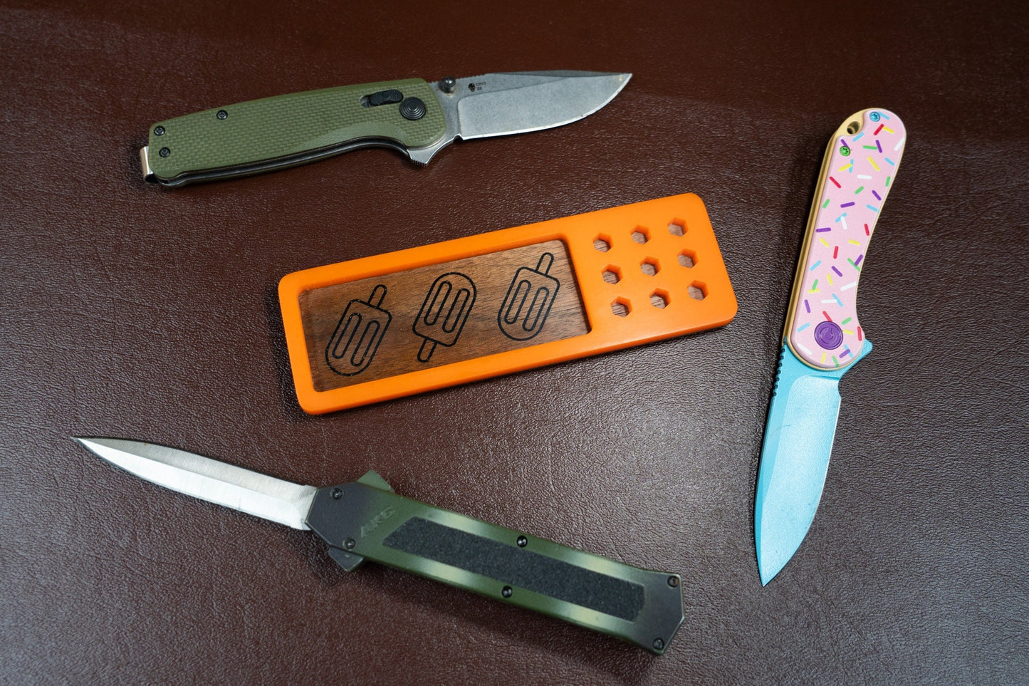Orange Creamsicle EDC Tray for Knife Cleaning - Small Parts and Tools - Limited Run