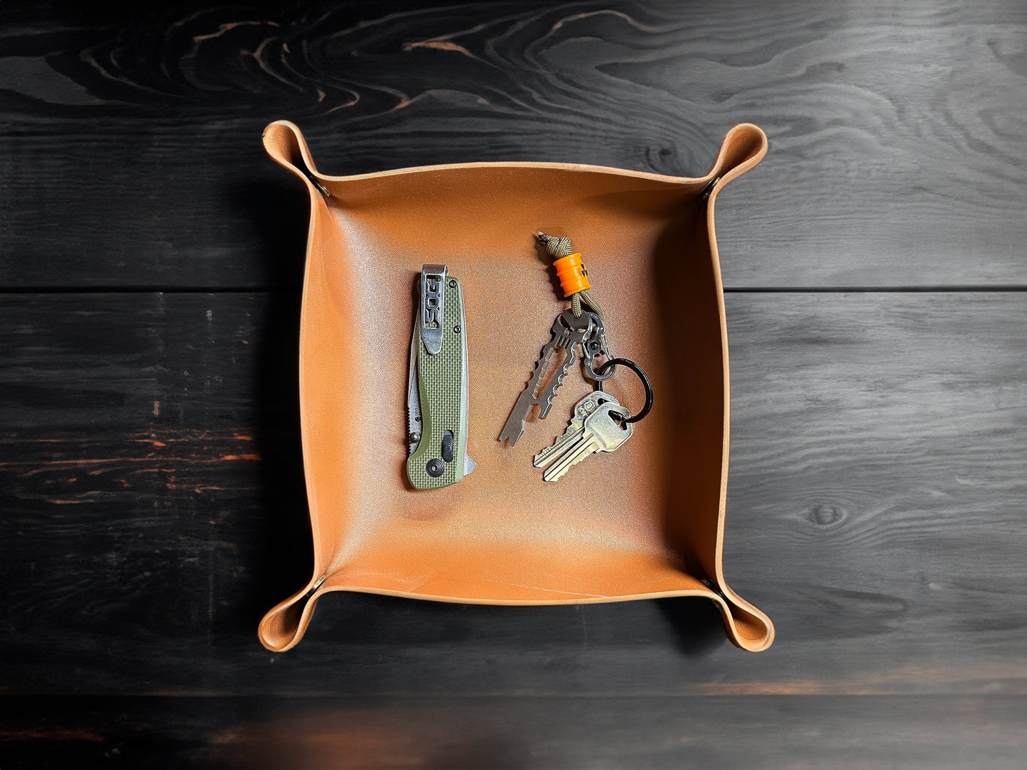 Leather Catch All Tray - Great for EDC Items, Jewelry, Keys, and more.