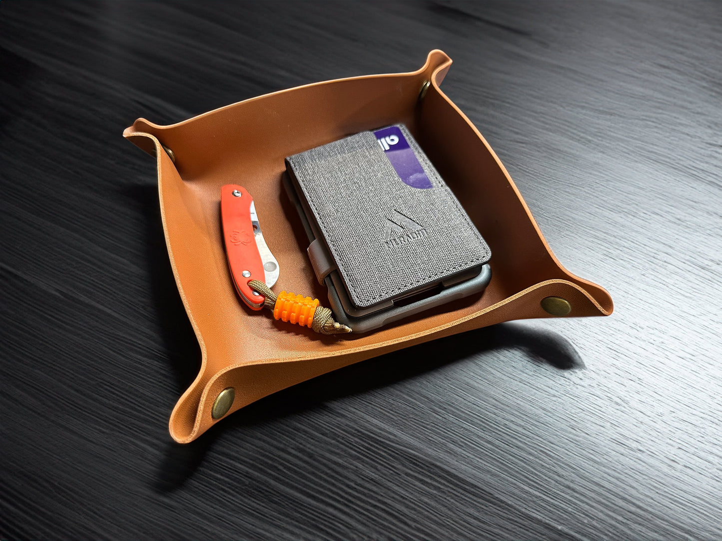 Leather Catch All Tray - Great for EDC Items, Jewelry, Keys, and more.